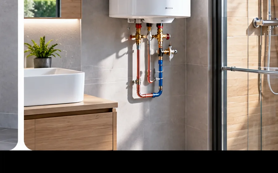 Termo eléctrico instalado en baño moderno